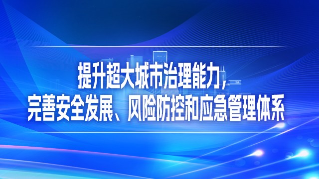 提升超大城市治理能力，完善安全发展、风险防控和应急管理体系